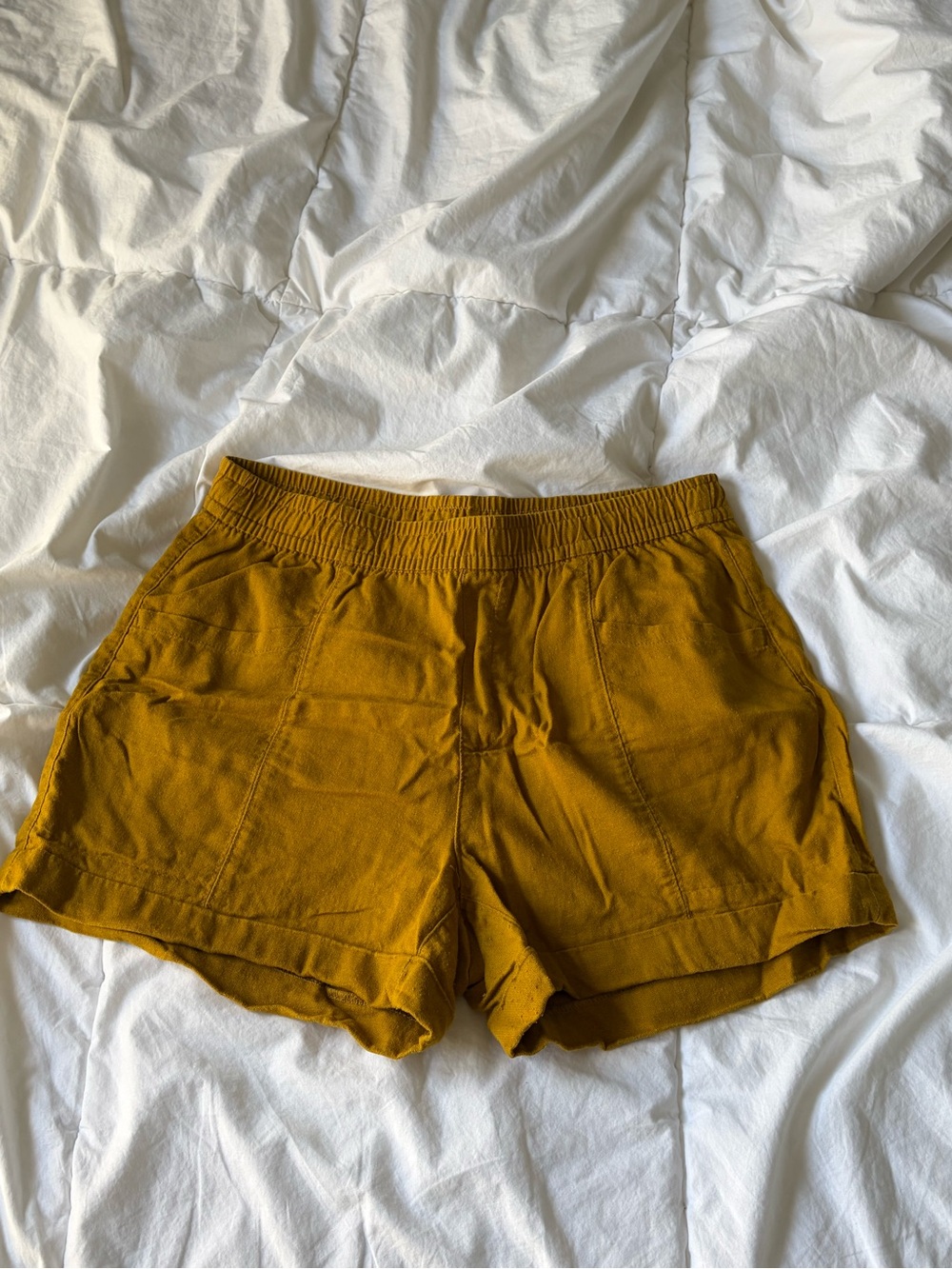 Old Navy Mustard Yellow Elastic-Waist Yellow Casual Shorts